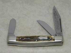Fight'n Rooster Frank Buster Celebrated Cutlery Germany Stag Stockman Knife