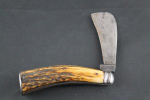 Stag handle hawkbill knife