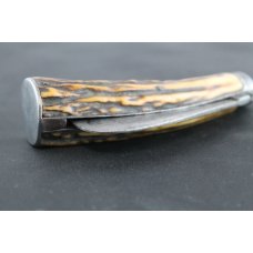 Stag handle hawkbill knife