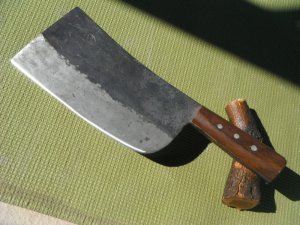 ONE OF A KIND Hand forged large heavy cleaver. 12.5" OAL 8" BLADE.  VERY SHARP!!!