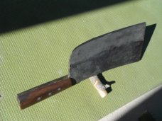 ONE OF A KIND Hand forged large heavy cleaver. 12.5" OAL 8" BLADE.  VERY SHARP!!!