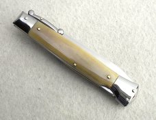 NEW OLD STOCK 9" ITALIAN STILETTO GENUINE LIGHT HORN SWING GUARD KNIFE