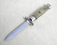 NEW OLD STOCK 9" ITALIAN STILETTO GENUINE LIGHT HORN SWING GUARD KNIFE