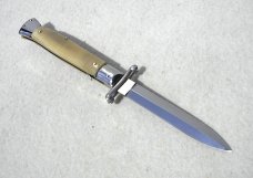 NEW OLD STOCK 9" ITALIAN STILETTO GENUINE LIGHT HORN SWING GUARD KNIFE
