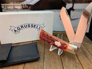 Cattaraugus (A.G. Russell) FH-5  Folding Hunter in Brown Jigged Bone