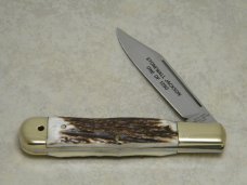 Bear Creek Taylor Cutlery Kingsport, Tenn. Stag Stonewall Jackson Coke Bottle Knife in Box c.1979