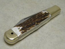 Bear Creek Taylor Cutlery Kingsport, Tenn. Stag Stonewall Jackson Coke Bottle Knife in Box c.1979