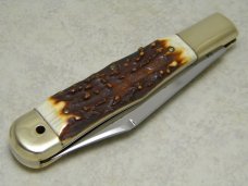 Bear Creek Taylor Cutlery Kingsport, Tenn. Stag Stonewall Jackson Coke Bottle Knife in Box c.1979