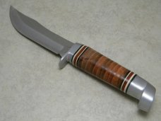 Western USA Stacked Leather WL66 Fixed Blade Hunting Sheath Knife in Box