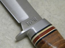 Western USA Stacked Leather WL66 Fixed Blade Hunting Sheath Knife in Box