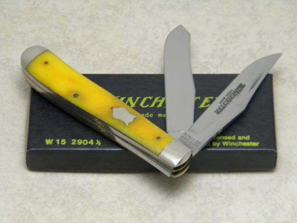 Winchester Trade Mark Made in USA Smooth Yellow Bone 2904 1/2 Trapper Knife in Box c.1989 Winchester Trade Mark Made in USA Smooth Yellow Bone 2904 1/2 Trapper Knife in Box c.1989