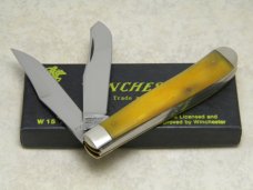Winchester Trade Mark Made in USA Smooth Yellow Bone 2904 1/2 Trapper Knife in Box c.1989 Winchester Trade Mark Made in USA Smooth Yellow Bone 2904 1/2 Trapper Knife in Box c.1989