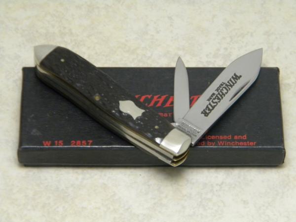 Winchester Trademark Made in USA Jigged Bone 2857 Torpedo Jack Knife in Box c.1987 Winchester Trademark Made in USA Jigged Bone 2857 Torpedo Jack Knife in Box c.1987