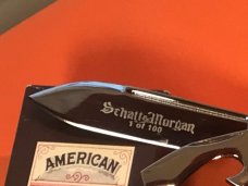 Schatt & Morgan Large Scout/Utility/Camp Knife w/ Great Red Bone Handles +Gold S&M Scout Shield -NOS Schatt & Morgan Large Scout/Utility/Camp Knife w/ Great Red Bone Handles +Gold S&M Scout Shield -NOS