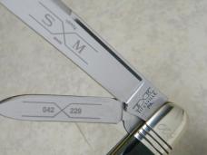 Schatt & Morgan 1st File & Wire Set 1996 Green & Blue Bone 042229 & 042129 English Jack Knives