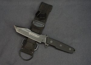 ++ SMITH & WESSON HOMELAND SECURITY 1ST PRODUCTION RUN TITANIUM STEEL FIXED BLADE KNIFE CKSUR4 ++