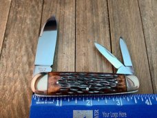 Cattaraugus (A.G.Russell) Sleeveboard Whittler Brown Jigged Bone Seki Japan
