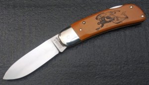 Schrade SC504 – Andrew Jackson Scrimshaw on Micarta 