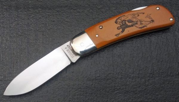 Schrade SC504 – Andrew Jackson Scrimshaw on Micarta 