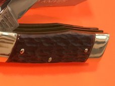 Hand Made Bulldog Brand 2 Blade Gunstock Knife w/ Red'ish Bone Handles +Razor Blade +Blade Etch -NOS Hand Made Bulldog Brand 2 Blade Gunstock Knife w/ Red'ish Bone Handles +Razor Blade +Blade Etch -NOS