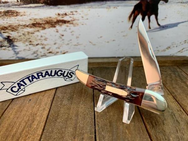 Cattaraugus (A.G.Russell) Toothpick in Brown Jigged Bone Made in Seki Japan