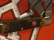 J A Henckels Hand Forged 2 Blade Trapper (HK-5-S) Super Matching Stag Handles -NOS +Orig Box J A Henckels Hand Forged 2 Blade Trapper (HK-5-S) Super Matching Stag Handles -NOS +Orig Box
