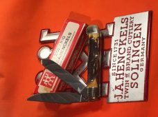 J A Henckels Hand Forged 2 Blade Trapper (HK-5-S) Super Matching Stag Handles -NOS +Orig Box J A Henckels Hand Forged 2 Blade Trapper (HK-5-S) Super Matching Stag Handles -NOS +Orig Box
