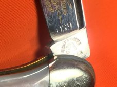 Fight'n Rooster 2 Blade Butterbean Knife w/ Mother of Pearl Handles & Blade Etch Red Rooster Fight'n Rooster 2 Blade Butterbean Knife w/ Mother of Pearl Handles & Blade Etch Red Rooster