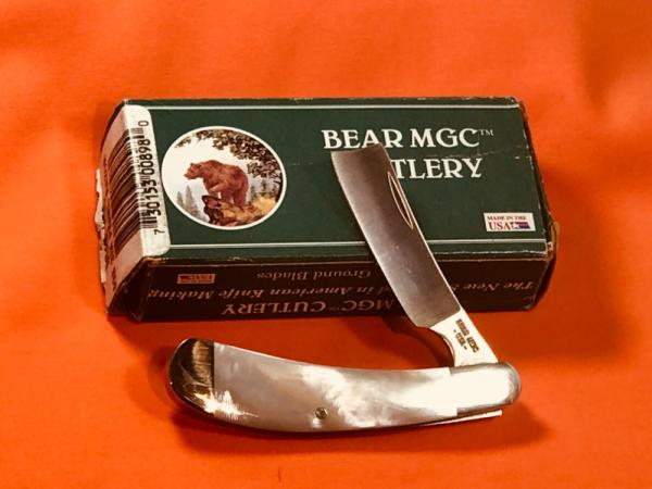 Bear & Son Small Razor Knife with Great Mother of Pearl Handles -Used Knife 