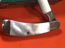 Bear & Son Small Razor Knife with Great Mother of Pearl Handles -Used Knife 