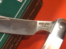 Bear & Son Small Razor Knife with Great Mother of Pearl Handles -Used Knife 