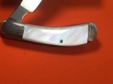 Bear & Son Small Razor Knife with Great Mother of Pearl Handles -Used Knife 