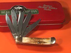 Bear & Son Special Build (Grizzly ) 5 Blade Mini Trapper Knife with Genuine Stag Handles Bear & Son Special Build (Grizzly ) 5 Blade Mini Trapper Knife with Genuine Stag Handles