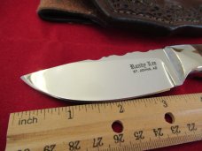 SILVER STAG-USA-CROWN STAG HANDLE W/ DAMASCUS BLADE-SMALL GAME BIRD & TROUT KNIFE-W/ ORIGINAL SHEATH