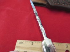 SILVER STAG-USA-CROWN STAG HANDLE W/ DAMASCUS BLADE-SMALL GAME BIRD & TROUT KNIFE-W/ ORIGINAL SHEATH