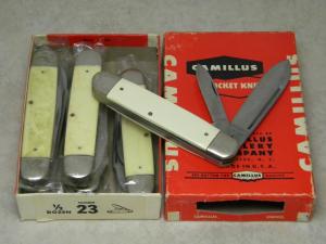 Camillus New York USA White #23 Jumbo Cigar Jack Knife - Full 1/2 Dozen Box (6 Knives)