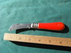 Vintage Jowika, Republic of Ireland folding pocket knife. Hawk-bill folding pocket knife (RED) Vintage Jowika, Republic of Ireland folding pocket knife. Hawk-bill folding pocket knife (RED)