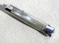 NEW OLD STOCK ITALIAN STILETTO 9" GENUINE BRAZILIAN HORN SWING GUARD KNIFE