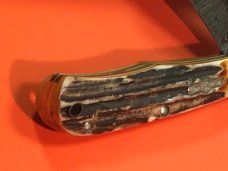 Bear & Son Special Build (#183) Lg 2 Blade Mountain Man Knife w Great Stag Handles & Damascus Blades Bear & Son Special Build (#183) Lg 2 Blade Mountain Man Knife w Great Stag Handles & Damascus Blades