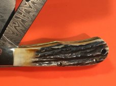 Bear & Son Special Build (#183) Lg 2 Blade Mountain Man Knife w Great Stag Handles & Damascus Blades Bear & Son Special Build (#183) Lg 2 Blade Mountain Man Knife w Great Stag Handles & Damascus Blades