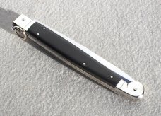 NOS 2013 ITALIAN 12" A.G.A. SICILIANO AFRICAN EBONY WOOD 4 MILLIMETER BAYONET BLADE- W/LEATHER POUCH