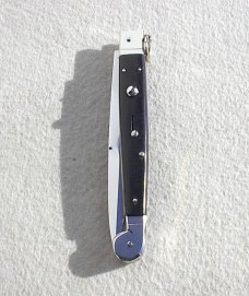 NOS 2013 ITALIAN 12" A.G.A. SICILIANO AFRICAN EBONY WOOD 4 MILLIMETER BAYONET BLADE- W/LEATHER POUCH