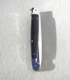 NOS 2013 ITALIAN 12" A.G.A. SICILIANO AFRICAN EBONY WOOD 4 MILLIMETER BAYONET BLADE- W/LEATHER POUCH