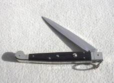 NOS 2013 ITALIAN 12" A.G.A. SICILIANO AFRICAN EBONY WOOD 4 MILLIMETER BAYONET BLADE- W/LEATHER POUCH