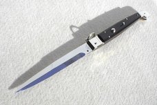 NOS 2013 ITALIAN 12" A.G.A. SICILIANO AFRICAN EBONY WOOD 4 MILLIMETER BAYONET BLADE- W/LEATHER POUCH