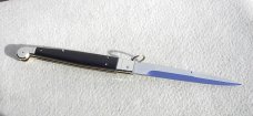 NOS 2013 ITALIAN 12" A.G.A. SICILIANO AFRICAN EBONY WOOD 4 MILLIMETER BAYONET BLADE- W/LEATHER POUCH