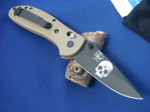 Benchmade 551BKSN-AS GRIPTILIAN Special edition custom laser markings AmericanSnipers.org logo Skull