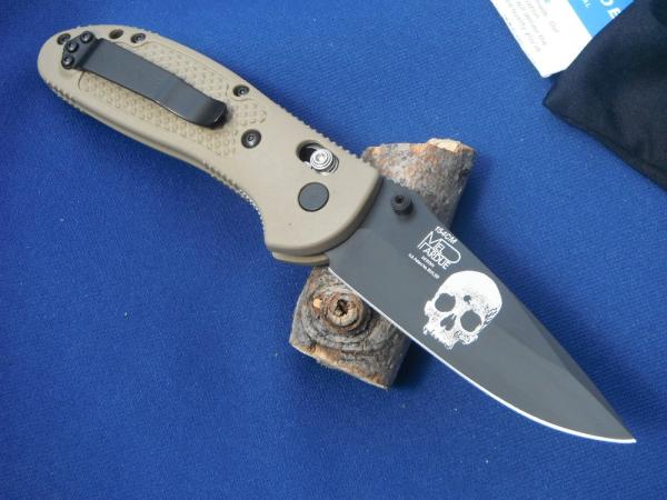 Benchmade 551BKSN-AS GRIPTILIAN Special edition custom laser markings AmericanSnipers.org logo Skull