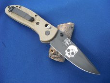 Benchmade 551BKSN-AS GRIPTILIAN Special edition custom laser markings AmericanSnipers.org logo Skull