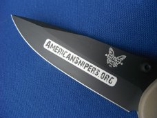 Benchmade 551BKSN-AS GRIPTILIAN Special edition custom laser markings AmericanSnipers.org logo Skull